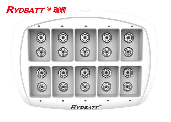 RYDBATT 10 구멍 6F22 Li 이온 배터리 충전기/Li 이온 LED 똑똑한 9v 리튬 이온 건전지 충전기